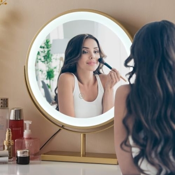 DFFINE Golden LED Makeup Vanity Mirror - Stylish & Functional
