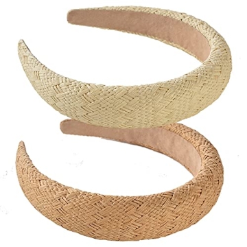 Lvyeer Padded Straw Headbands for Effortless Style