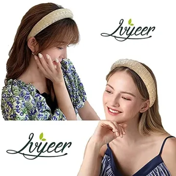 Lvyeer Padded Straw Headbands for Effortless Style