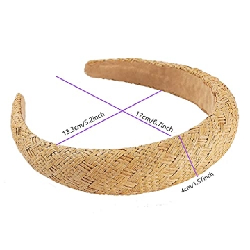 Lvyeer Padded Straw Headbands for Effortless Style