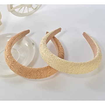 Lvyeer Padded Straw Headbands for Effortless Style
