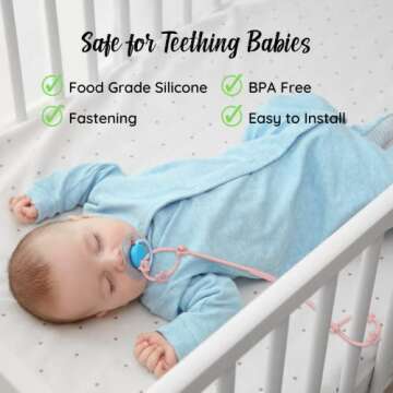 Toy Straps for Baby, 4 Pack Adjustable Stretchable Sippy Cup Straps, Sippy Bottles or Pacifier to St...