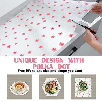 Cherry Blossom Flower Shelf Liner for Kitchen Cabinets Non-Adhesive Drawer Liner Non-Slip Refrigerat...