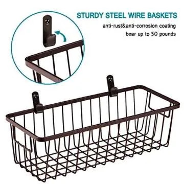Farmhouse Metal Wire Bin Basket Set - 4 Pack for Stylish Storage