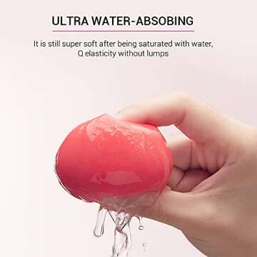 Jessup Makeup Sponge, Soft Latex-free Sponge for Foundation Liquid Creams 1 Pack (Shell Pink)