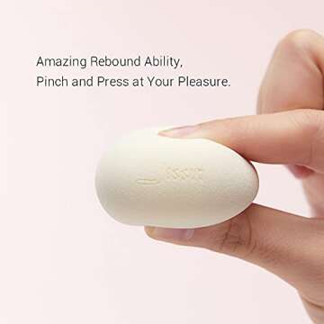 Jessup Makeup Sponge, Soft Latex-free Sponge for Foundation Liquid Creams 1 Pack (Shell Pink)