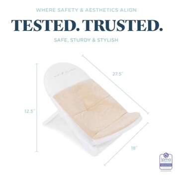 Baby Delight Cushy Nest Cloud Premium Organic Infant Bather | Baby Bath Seat | Comfortable Infant Bath Seat with Support | for Sinks and Tubs | Organic Oat