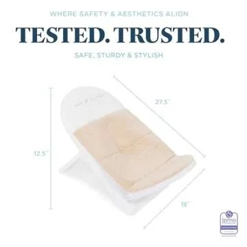 Baby Delight Cushy Nest Cloud Premium Organic Infant Bather | Baby Bath Seat | Comfortable Infant Bath Seat with Support | for Sinks and Tubs | Organic Oat