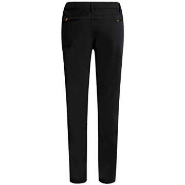 Camii Mia Women's Winter Warm Outdoor Slim Windproof Waterproof Ski Snow Fleece Hiking Pants (26W x 30L, Black)