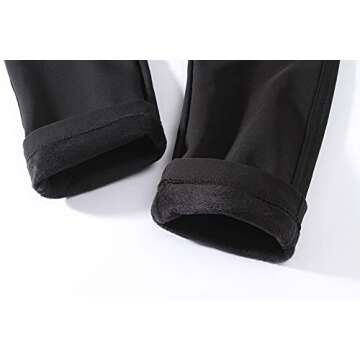 Camii Mia Women's Winter Warm Outdoor Slim Windproof Waterproof Ski Snow Fleece Hiking Pants (26W x 30L, Black)