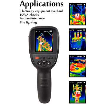 220 x 160 IR Resolution HTI Thermal Imager, Handheld 35200 Pixels Thermal Imaging Camera with 3.2" Color Display Screen(Battery Included)
