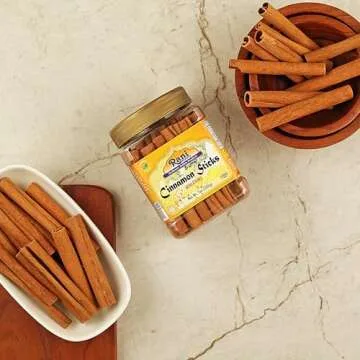 Rani Cinnamon Sticks 7oz (200g) PET Jar - 36-44 Sticks - Strong Aroma, Perfect for Baking, Cooking & Beverages | 3+ Inches Length - Cassia Saigon Cinnamon from Vietnam | Kosher
