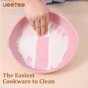 JEETEE Pink Nonstick Pots and Pans Set for Healthy Cooking