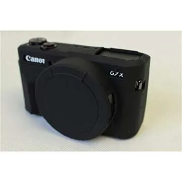 G7 X Mark II Case, BolinUS Fullbody Ultra-Thin Lightweight Rubber Soft Silicone Case Bag Cover for Canon PowerShot G7 X Mark II -Black