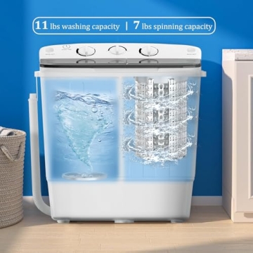Sportpulse Portable Twin Tub Washing Machine Compact Efficient