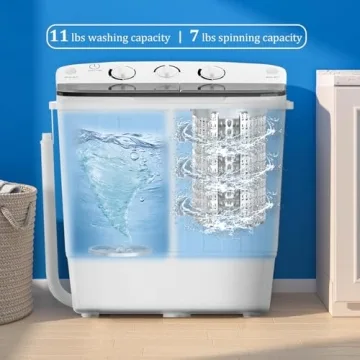 Sportpulse Portable Twin Tub Washing Machine Compact Efficient
