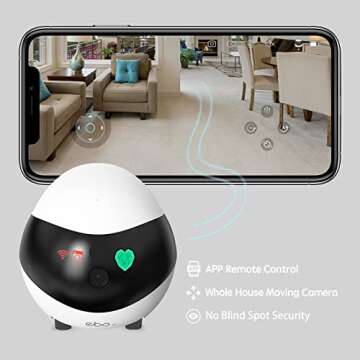 Enabot Pet Camera Home Security Camera, Movable Indoor WiFi Cam, 2 Way Talk, Night Vision,1080P Vide...
