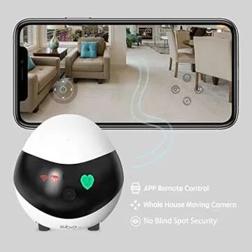 Enabot Pet Camera Home Security Camera, Movable Indoor WiFi Cam, 2 Way Talk, Night Vision,1080P Vide...
