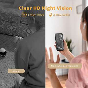 Enabot Pet Camera Home Security Camera, Movable Indoor WiFi Cam, 2 Way Talk, Night Vision,1080P Video, Self Charging Rechargeable Wireless Camera for Pet/Baby/Elderly