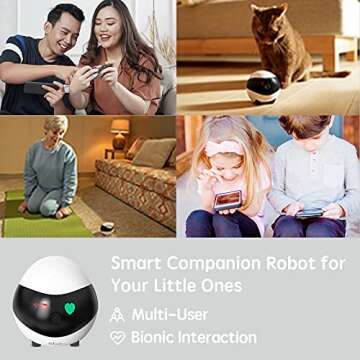 Enabot Pet Camera Home Security Camera, Movable Indoor WiFi Cam, 2 Way Talk, Night Vision,1080P Video, Self Charging Rechargeable Wireless Camera for Pet/Baby/Elderly