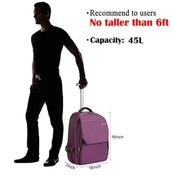 HollyHOME 19 Inch Rolling Backpack with Laptop Compartment