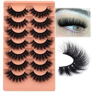 Mink Lashes Fluffy False Eyelashes 18mm Dramatic Faux Mink Eyelashes Natural Look Cat Eye Volume Eye Lashes Multipack by Focipeysa