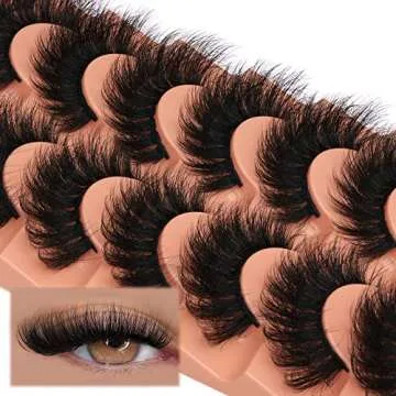 Mink Lashes Fluffy False Eyelashes 18mm Dramatic Faux Mink Eyelashes Natural Look Cat Eye Volume Eye Lashes Multipack by Focipeysa