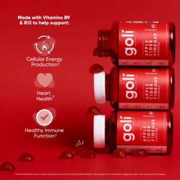 Goli Nutritional Supplement, Apple Cider Vinegar Gummy Vitamins Nutrition, 2 Pack of 60 Count