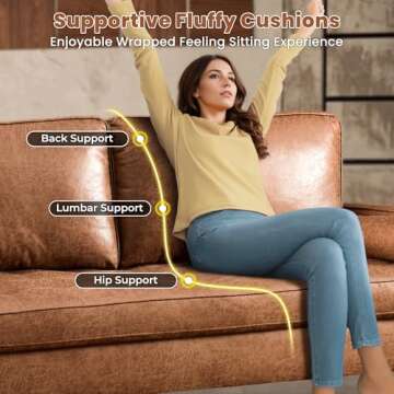 ovios 70" Mid Century Loveseat Sofa for Comfortable Living Rooms