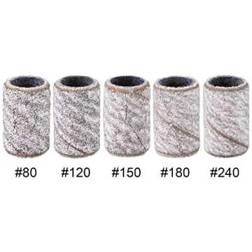 PANA 100 Pieces Nail Sanding Bands Professional Nail Manicure Great Fit for Nail Drill Bits for Acrylic Nails (80 Grit, Zebra)