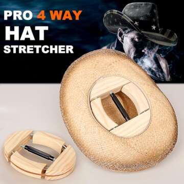 Hat Stretcher 4 Way, Hat Stretcher for Fitted Hats Size 6 7/8 to 8 1/2, Hat Jack Stretcher, Hat Reshaper Fits All Cap - Solid Wood, Heavy Duty of Hat Extender