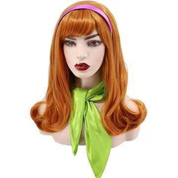 Cfalaicos Orange Bangs Costume Wig for Halloween Parties