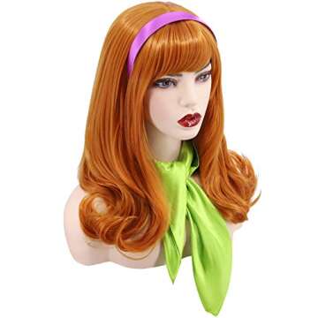 Cfalaicos Orange Bangs Costume Wig for Halloween Parties