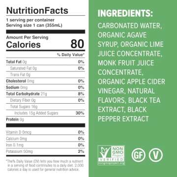 Mocktail Club Havana Twist Non-Alcoholic Sparkling Craft Cocktail - 4x12 Oz Cans | 80 Calories, Non-...