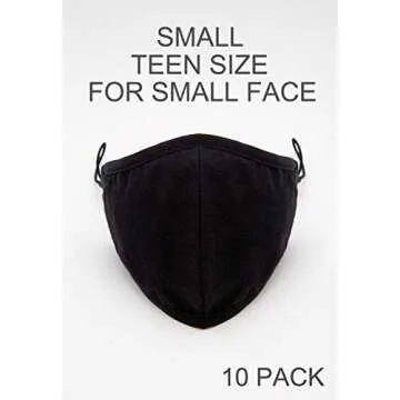 Econo High - Washable Reusable Black Cotton Face Masks 10-Pack