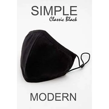 Econo High - Washable Reusable Black Cotton Face Masks 10-Pack