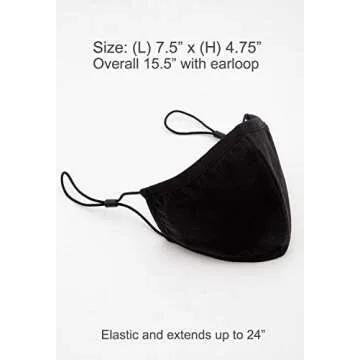Econo High - Washable Reusable Black Cotton Face Masks 10-Pack