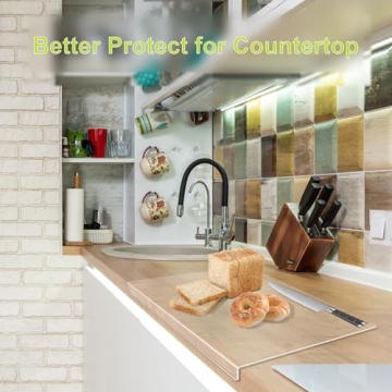 Acrylic Cutting Board with Counter Lip for Kitchen Protection