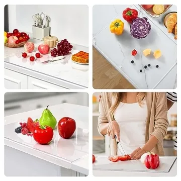Acrylic Cutting Board with Counter Lip for Kitchen Protection