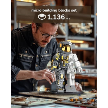 Kimiangel Astronaut Building Block Set for Adults - 966 Pcs