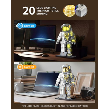 Kimiangel Astronaut Building Block Set for Adults - 966 Pcs