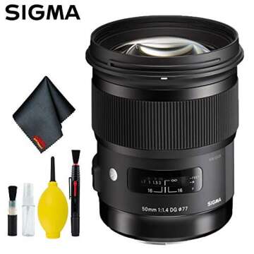 Sigma 50mm f/1.4 DG HSM Art Lens for Canon EF Mount (USA) Standard Bundle with 6AVE Deluxe Camera Lens Cleaning Kit