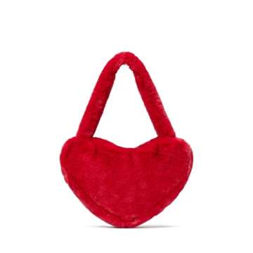 kate spade new york Luver Faux Fur Heart Tote, Cherry Rouge