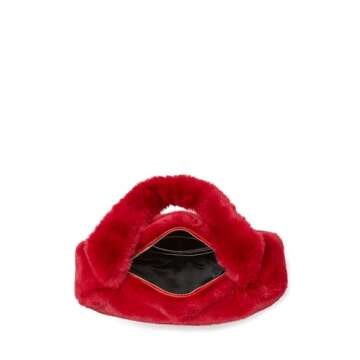 kate spade new york Luver Faux Fur Heart Tote, Cherry Rouge