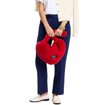 kate spade new york Luver Faux Fur Heart Tote, Cherry Rouge