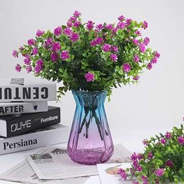 RECUTMS 8 Bundles UV Resistant Artificial Flowers