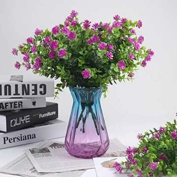 RECUTMS 8 Bundles UV Resistant Artificial Flowers