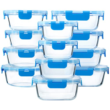 M MCIRCO 24-Piece Glass Food Storage with Snap Lids