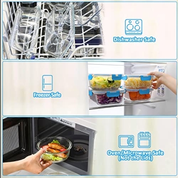 M MCIRCO 24-Piece Glass Food Storage with Snap Lids