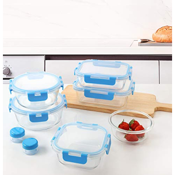 M MCIRCO 24-Piece Glass Food Storage with Snap Lids
